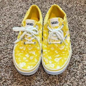 Vans Women’sYellow and White Floral Sneakers
